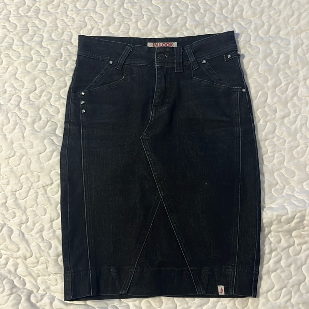 Pencil denim skirt